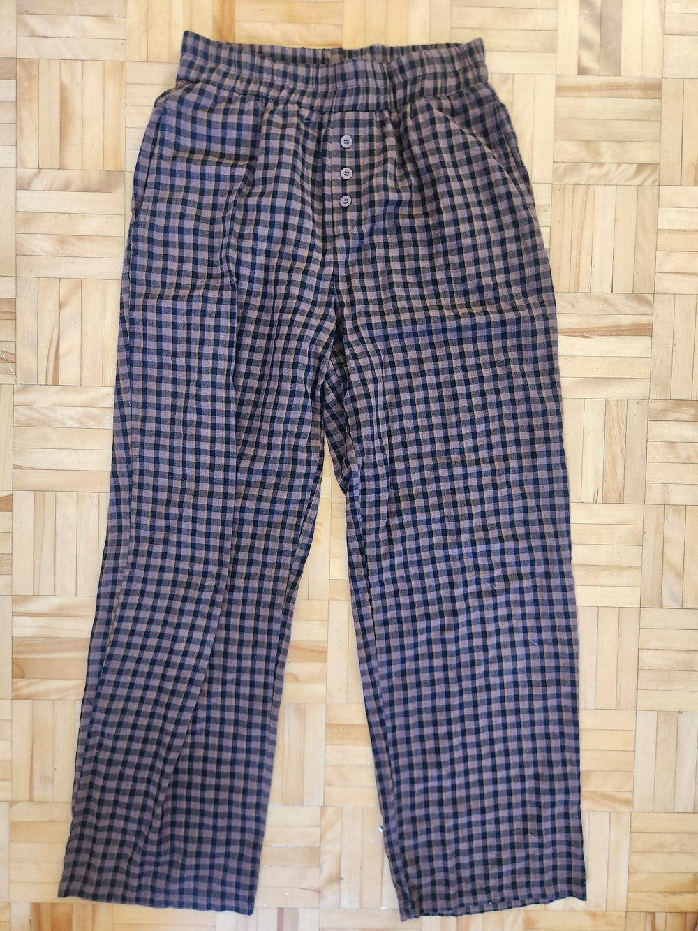 Black and Brown Check Pants
